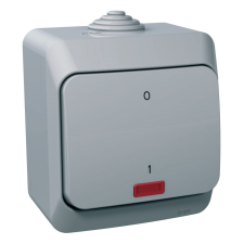 Schneider Electric Zrt. Schneider Cedar kétpólusú kapcsoló, jelzőfénnyel, IP44, szürke (Plus) villanyszerelés