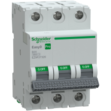 Schneider Electric Zrt. Schneider Easy9 Pro kismegszakító 3P B 20A (EZ9F27320) villanyszerelés