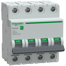 Schneider Electric Zrt. Schneider Easy9 Pro kismegszakító 4P C 25A (EZ9F57425) villanyszerelés