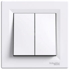 Schneider Electric Zrt. SCHNEIDER EPH0600121 ASFORA Fehér kettõs váltókapcsoló villanyszerelés