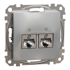 Schneider Electric Zrt. Schneider Sedna 2xRJ45 Cat6A STP aljzat, alumínium villanyszerelés