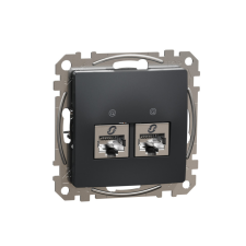 Schneider Electric Zrt. Schneider Sedna 2xRJ45 Cat6A STP aljzat, antracit villanyszerelés