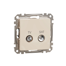 Schneider Electric Zrt. Schneider Sedna TV/SAT aljzat, átmenő, 7 dB, bézs villanyszerelés