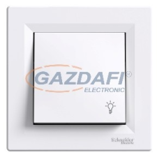 SCHNEIDER EPH0900121 ASFORA Egypólusú nyomókapcsoló, lámpajel, rugós bekötés, fehér villanyszerelés