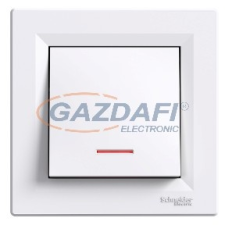SCHNEIDER EPH1400321 ASFORA Egypólusú kapcsoló, jelzőfényes, csavaros bekötés, fehér villanyszerelés