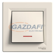 SCHNEIDER EPH1600323 ASFORA Egypólusú nyomókapcsoló, jelzőfényes, csavaros bekötés, bézs villanyszerelés