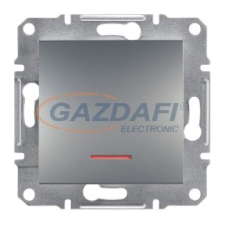 SCHNEIDER EPH1600362 ASFORA Egypólusú nyomókapcsoló, jelzőfényes, csavaros bekötés, acél villanyszerelés