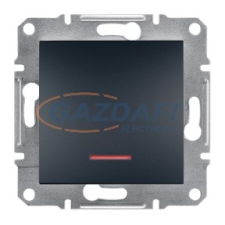 SCHNEIDER EPH1600371 ASFORA Egypólusú nyomókapcsoló, jelzőfényes, csavaros bekötés, antracit villanyszerelés