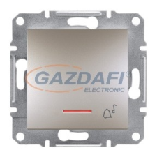 SCHNEIDER EPH1700169 ASFORA Egypólusú nyomókapcsoló, jelzőfényes, CSJ, rugós bekötés, bronz villanyszerelés