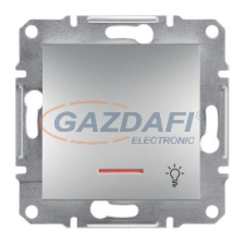 SCHNEIDER EPH1800161 ASFORA Egypólusú nyomókapcsoló, jelzőfényes, lámpajel, rugós bekötés, alumínium villanyszerelés