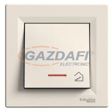 SCHNEIDER EPH1900323 ASFORA Egypólusú nyomókapcsoló, jelzőfényes, lépcsőjel, csavaros bekötés, bézs villanyszerelés