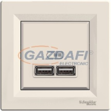 SCHNEIDER EPH2700223 ASFORA Dupla USB töltő, 2.1A, bézs villanyszerelés