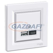 SCHNEIDER EPH2700321 ASFORA Dupla USB töltő, 2.4A, A+C, fehér villanyszerelés