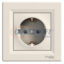 SCHNEIDER EPH2900223 ASFORA 2P+F csatlakozóaljzat, gyermekvédelemmel, csavaros, kerettel, bézs villanyszerelés