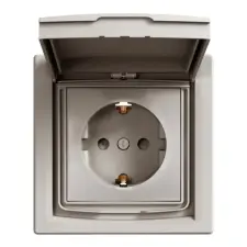 SCHNEIDER EPH3100369 ASFORA 2P+F csatlakozóaljzat, gyermekvédelemmel, csapfedeles - IP44, bronz villanyszerelés