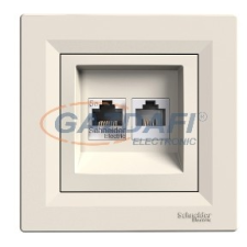 SCHNEIDER EPH4900123 ASFORA RJ45 Cat5e UTP + RJ12 aljzat, bézs villanyszerelés