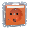 SCHNEIDER MERTEN 2P+F csatlakozóaljzat, biztonsági zsaluval, jelzőfénnyel, feliratozható, rugós bekötés, 16A, System-M, narancs MEG2303-0302 Schneider