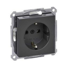 SCHNEIDER MERTEN 2P+F csatlakozóaljzat, rugós, 16A, System-M, antracit - MTN2301-0414 villanyszerelés