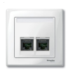 SCHNEIDER Merten-SM fedlap 2xRJ45 UAE/IAE (ISDN) központi fedlap műanyag fehér polárfehér Schneider