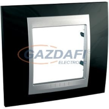 SCHNEIDER MGU66.002.093 UNICA Top egyes keret, alumínium betéttel, éjfekete villanyszerelés