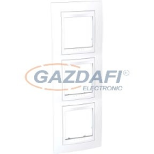 SCHNEIDER MGU6.006V.18 UNICA Plus hármas függőleges keret, fehér betéttel, fehér villanyszerelés