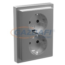 SCHNEIDER MTN2420-6536 MERTEN 2x2P+F csatlakozóaljzat, GYV, 16 A, D-Life, acél villanyszerelés