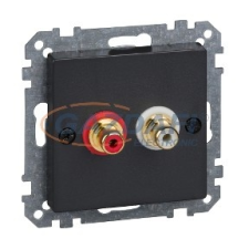 SCHNEIDER MTN4350-0414 MERTEN Audio csatlakozóaljzat (RCA), System-M, antracit villanyszerelés