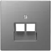 SCHNEIDER MTN4522-6036 MERTEN Fedlap, 2xRJ45 aljzathoz, D-Life, acél