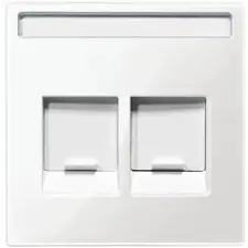 SCHNEIDER MTN4564-0319 MERTEN Fedlap, 2xRJ45 moduláris betétekhez, feliratozható, System-M, polárfehér villanyszerelés