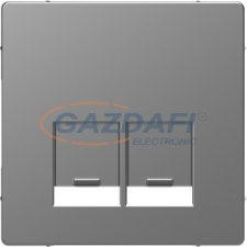 SCHNEIDER MTN4572-6036 MERTEN Fedlap, 2xRJ45 aljzathoz, D-Life, acél villanyszerelés