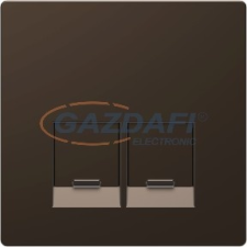 SCHNEIDER MTN4572-6052 MERTEN Fedlap, 2xRJ45 aljzathoz, D-Life, mokka villanyszerelés