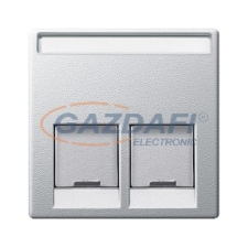 SCHNEIDER MTN466560 MERTEN Fedlap, 2xRJ45 aljzathoz, System-M, alumínium villanyszerelés