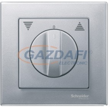 SCHNEIDER MTN569860 MERTEN Fedlap, forgatógombos redőnynyomóhoz, System-M, alumínium villanyszerelés