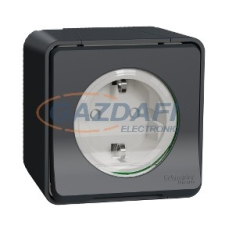 SCHNEIDER MUR36034 MUREVA Styl 2P+F csatlakozóaljzat, GYV, csapófedéllel, rugós, komplett, antracitszürke villanyszerelés