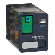 SCHNEIDER RPM21JD Zelio RPM teljesítményrelé, 2CO, 15A, 12VDC, tesztgomb villanyszerelés