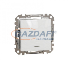 SCHNEIDER SDD111116L ÚJ SEDNA Váltóérintkezős nyomó, kék jelzőfénnyel, rugós bekötés, 10A, fehér villanyszerelés