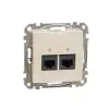 SCHNEIDER SDD112467 ÚJ SEDNA 2xRJ45 Cat6A UTP aljzat, bézs
