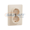 SCHNEIDER SDD312221 ÚJ SEDNA 2x2P+F csatlakozóaljzat biztonsági zsaluval, csavaros bekötés, 16A, kerettel, bézs
