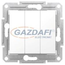 SCHNEIDER SDN0300621 SEDNA Hármas kapcsoló, fehér villanyszerelés