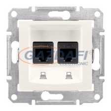 SCHNEIDER SDN4400123 SEDNA 2xRJ45 Cat5e UTP aljzat, krém villanyszerelés