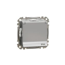 SCHNEIDER SednaÚj 162 dugalj földelt csapófedéllel gyerekzárral alumínium IP20 süllyesztett Schneider - SDD213024 villanyszerelés