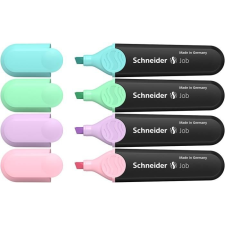 SCHNEIDER Szövegkiemelő készlet, 1-5 mm, SCHNEIDER "Job Pastel", 4 különböző pasztell szín filctoll, marker