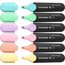 SCHNEIDER Szövegkiemelő készlet, 1-5 mm, SCHNEIDER "Job Pastel", 6 különböző pasztell szín filctoll, marker