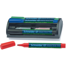 SCHNEIDER Tábla- és flipchart marker készlet 1-3mm, szivaccsal Schneider Maxx Eco 110, 4 klf. szín filctoll, marker