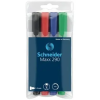 SCHNEIDER Tábla- és flipchart marker készlet, 2-3 mm, kúpos, SCHNEIDER "Maxx 290", 4 különböző szín