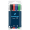 SCHNEIDER Tábla- és flipchart marker készlet, 2-5 mm, vágott, SCHNEIDER "Maxx 293", 4 különböző szín