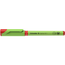 SCHNEIDER Tűfilc, 0,4 mm, cserélhető betétes, újrahasznosított tolltest, SCHNEIDER "Topliner 911", piros filctoll, marker