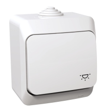 SCHNEIDER WDE000513 CEDAR PLUS lámpajellel IP44 fehér egypólusú nyomó villanyszerelés