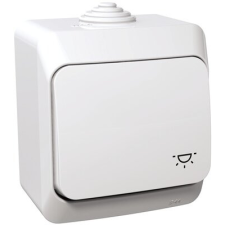 SCHNEIDER WDE000513 CEDAR PLUS lámpajellel IP44 fehér egypólusú nyomó villanyszerelés