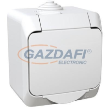 SCHNEIDER WDE000541 CEDAR PLUS 2P+F csatlakozóaljzat, gyermekvédelemmel, csapófedéllel, IP44, fehér villanyszerelés